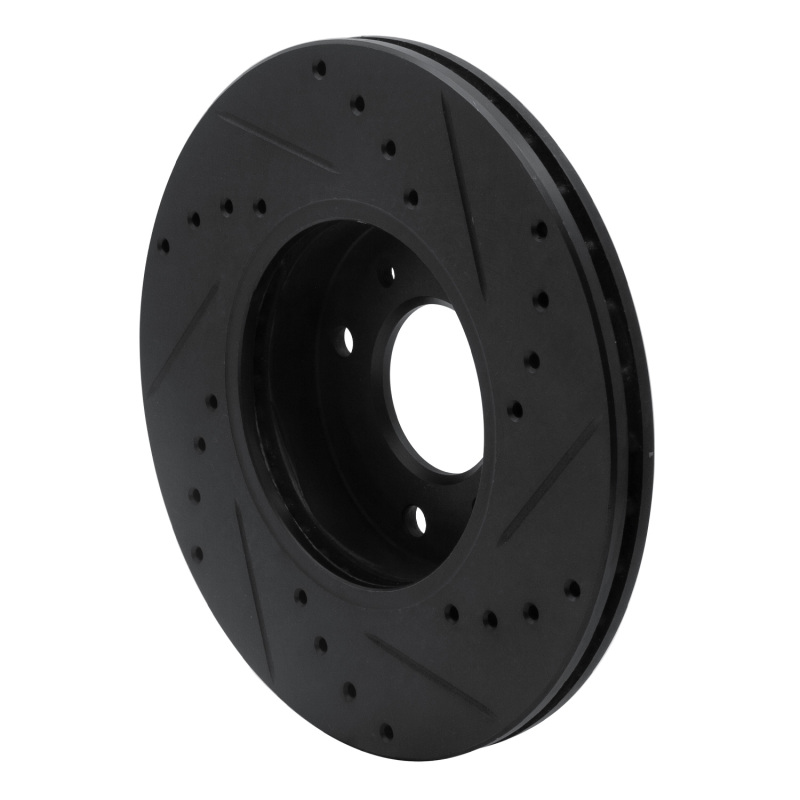 Infiniti G20 Brake Rotor (1) - Front Left - R1 Concepts - Drilled & Slotted - Black - `93-`06